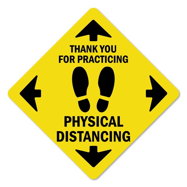 Signmission Thank You For Practicing Safe Distance Non-Slip Floor Graphic, 11in Vinyl Decal, 3PK, X-11-3PK-99975 FD-X-11-3PK-99975 - main